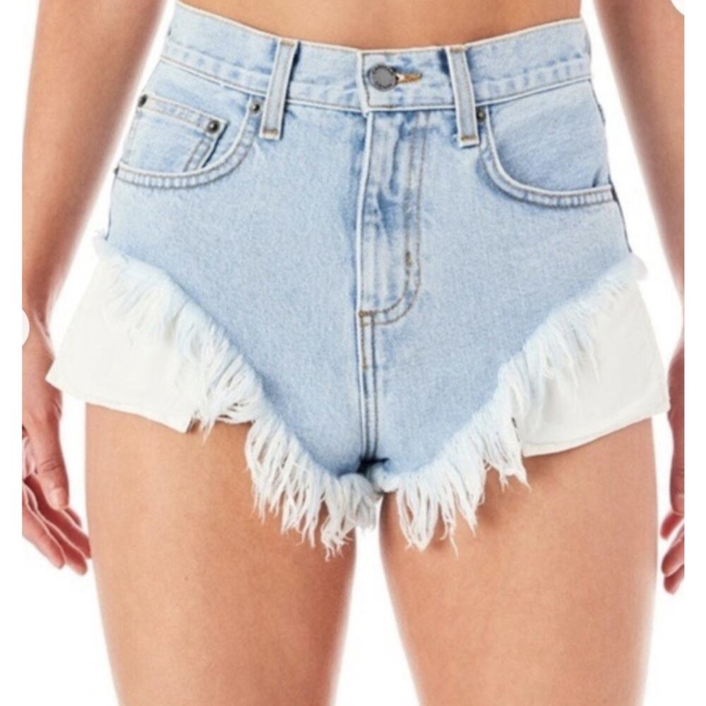 Carmar ALICE ROGUEITE DENIM SHORTS Y2K preppy distressed Size 28 A005385